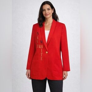 MONDI Vintage 1980s Red Wool Blend Power Jacket Blazer Women's Size 6 ( 36 EUR)
